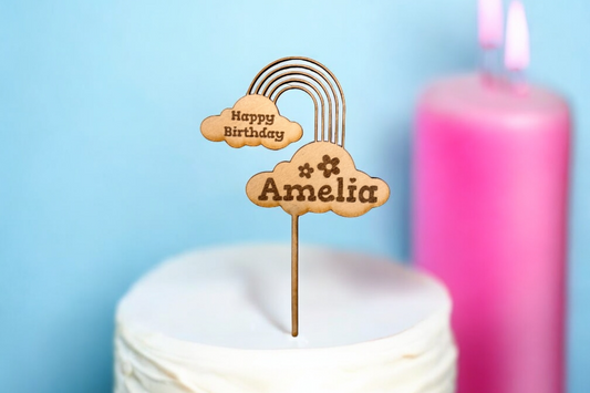 Over-the-Rainbow Birthday Cake Topper